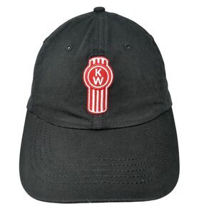 KW Kenworth Strapback Hat Black One Size Adjustable Embroidered 6 Panel Cotton